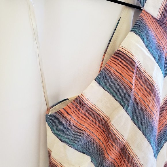 Crystal Sky White and Multi Colored Stripped Halter Back Zip-Up Romper Size S - Picture 5 of 16